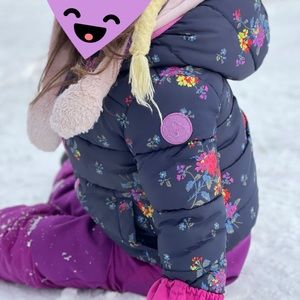 3t Baby Gap girls flower puffer winter jacket